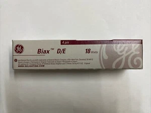 GE BIAX D/E 18 Watts 4 Pin 2700K Lightbulb - Picture 1 of 2