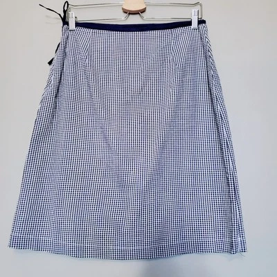 Falda estampado de guinga para mujer talla 8 azul marino cremallera lateral corbata marca Cherokee Foto 1 de 4