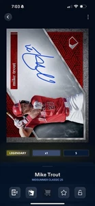 MIKE TROUT MIDSUMMER CLASSIC 25 RED DIAMOND ICONSAUTO 5cc TOPPS BUNT DIGITAL - Picture 1 of 2