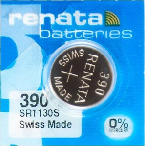 Renata 390 389 Knopfzelle, V389 V390 Uhrenbatterie, 1,55 V, SR1130SW, by_huriye - Bild 1 von 1