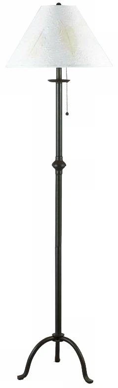 Cal Lighting 57" High Matte Black Iron Footed Floor Lamp - Image 1 of 1