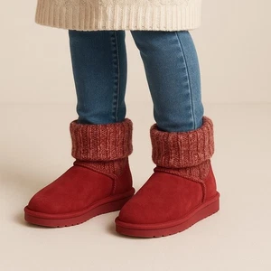 Lamo Damenstiefel rot Wildleder Strickbündchen Größe 10 kuschelig Winter Fleece gefüttert neu im Karton - Bild 1 von 10