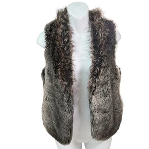 Chaleco de piel sintética Y2K Express para mujer pequeño gris forrado negro mafia esposa hombre ardiente VER - Imagen 1 de 11