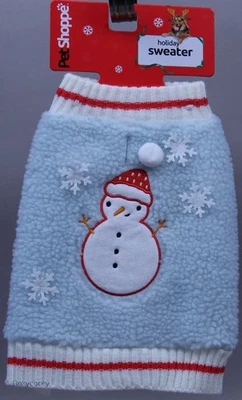 PetShoppe Blue & White Snowman Christmas Dog Soft Sweater Size XS/S NWT - Image 1 of 2