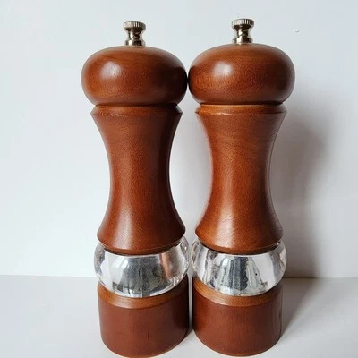 Olde Thompson Dover 7 дюймов мельница для перца солонка орехово-коричневая акриловая прозрачная б/у в отличном состоянии - Изображение 1 из 4