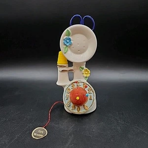 Vintage Giappone Ceramica Telefono Cucito Caddy Funzionante Nastro Misura Spilla Cuscino Forbici - Foto 1 di 16