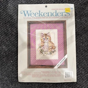 Vintage Weekenders Ingwer Kätzchen gezählt Kreuzstich Kit Katze Liebhaber Dekor Handwerk - Bild 1 von 2