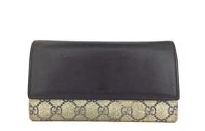 đź‘› AUTHENTISCHE GUCCI GG LOGO PVC LEDER LANGE BILFOLD GELDBĂ–RSE - Bild 1 von 7