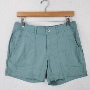 Prana Shorts Womens 8 Teal Green Revenna Utility Hiking Outdoor Mid Rise Casual - Picture 1 of 9