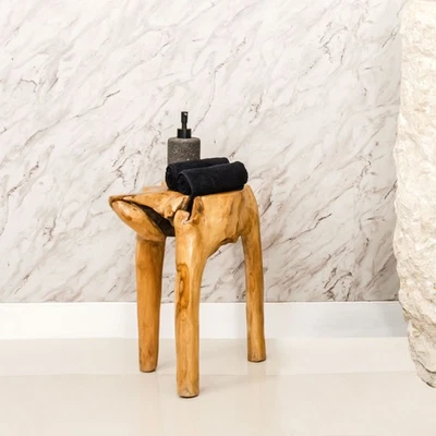 Teakholz Hocker 30 cm geschliffen - Unikat aus Teakholzwurzel Wohnen wohnfreuden - Bild 1 von 4