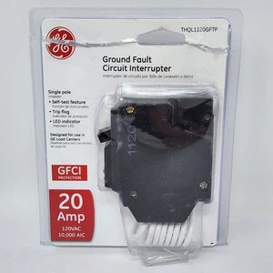 GE 20A Ground Fault Circuit Breaker THQL1120GFTP Single Pole GFCI with Self Test - Picture 1 of 8