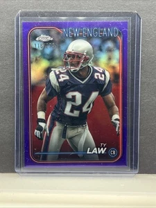 2024 Topps Cromo Fútbol Ty Law/275 Púrpura #123 New England Patriots - Imagen 1 de 2