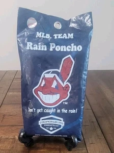 Poncho con capucha Chief Wahoo Logo Cleveland Indians ropa de lluvia MLB NUEVO - Imagen 1 de 4