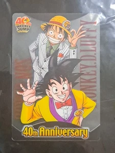 Goku & Luffy Dragon Ball One Piece Jump 40th Anniversary Card Morinaga - Picture 1 of 2