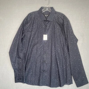 NWT Jared Lang men's Size 2XL Long Sleeve Button Down Shirt Black Alphabet - Picture 1 of 10