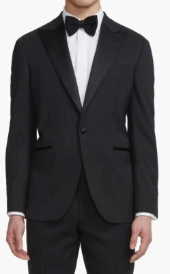 Chaqueta de Esmoquin Jack Victor Elwood Negra Pico Solapa Talla 42 Corta RET $798 #259 Foto 1 de 4