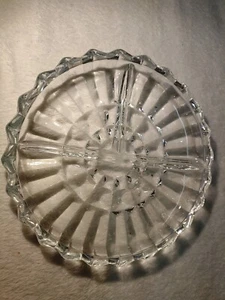 Vintage Cut Glass Three Section Serving Tray Relish Dish 7 Inch Nuts #A2 - Picture 1 of 4