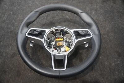 Driver Steering Wheel Black Heated 95B419091AK Porsche Macan 2015-24 Cayman - Image 1 of 4