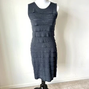 CALVIN KLEIN Sleeveless Knit Tiered Ruffle Sweater Dress—SZ. Small  - Picture 1 of 12