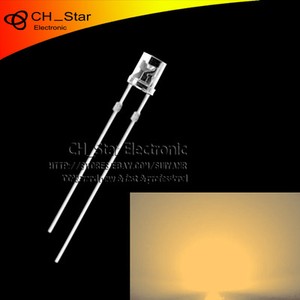 100PCS 3mm Flat Top Warm White Light LED Diodes Wide Angle Water Clear
