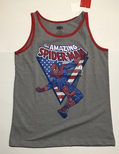 Marvel Amazing Spider-Man Gray Tank Top- Boy's Size L NEW - Picture 1 of 2