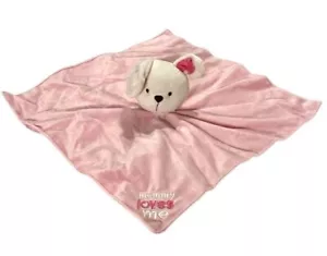 Carters Pink Bunny Lovey coperta di sicurezza "Mommy Loves Me" orecchio floppy raso - Foto 1 di 6