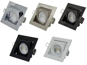 Tilt Square Recessed Downlight Ceiling GU10 Interior Spotlight Main 240V 10 Pack - Picture 1 of 11