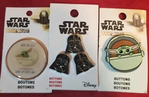 Disney Star Wars Set of 5 Variety Buttons Brand New 3 packs - Picture 1 of 4