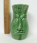 Vtg Anthropomorphic Green Celery Vase 6 1/2" Tall 5" Wide At The Widest Point