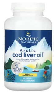 Nordic Naturals, Arctic Cod Liver Oil, 750mg Omega-3, Zitrone, 180 Weichkapseln - Bild 1 von 3