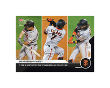 San Francisco Giants - MLB TOPPS NOW Card 191 3 teammates each 6 RBI 2020 base
