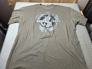 Garth Brooks World Tour Men's T-Shirt  Olive Green Records Band Crew Neck 3XL - Picture 1 of 6