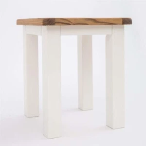 Stool Side End Lamp Table Off White Bedroom Living Room Furniture Wooden - Picture 1 of 5