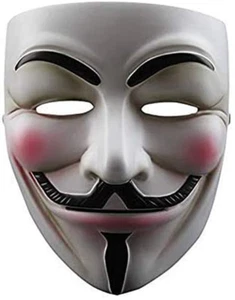Máscara V for Vendetta Guy Fawkes Máscara Calidad Anónima Halloween Disfraz Hackers - Imagen 1 de 12