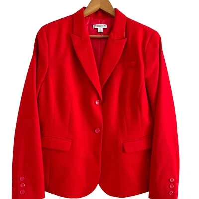 Blazer Pendleton Clásico de Lana 12 Rojo Preppy Cápsula Oficina Chaqueta Informal  Foto 1 de 4