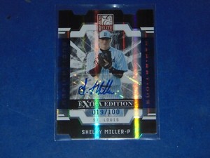 2009 DONRUSS ELITE EXTRA ASPIRATIONS SHELBY MILLER DIE CUT ROOKIE AUTO /100