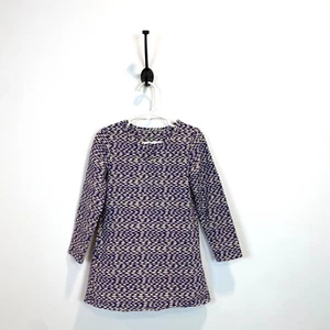 GARNET HILL Organic Green Cotton Dress Pockets Girl Small Purple Printed - Picture 1 of 9