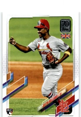 2021 TOPPS UK EDITION JUSTIN WILLIAMS RC ST. LOUIS CARDINALS #127 - Image 1 of 2