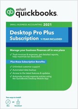QuickBooks Desktop Pro  Plus 2021 - 1 User (PC Download + CD)