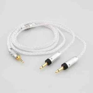 100% Pure Silver Earphone Cable f Focal Clear Elear Elex Elegia Stellia Celestee - Picture 1 of 27
