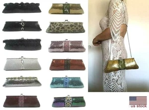 Evening Clutch Metal Mesh Purse for Party Prom Wedding Banquet (USA Stock) NEW - Picture 1 of 78