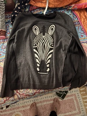 Kensie Zebra Sweater Size XL girls  - Image 1 of 3