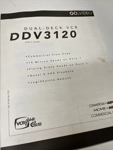 Go-Video DDV3120 Dual-Deck VHS VCR Recorder Player Open Box New Rare W1 - Picture 1 of 15