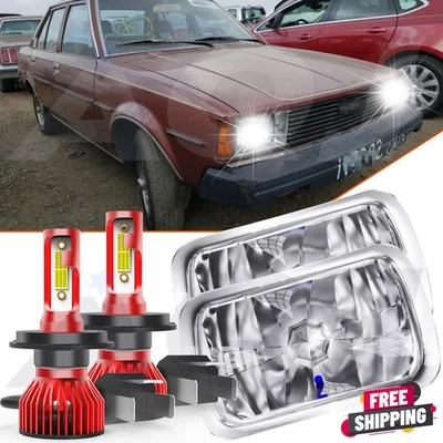 Par de faros LED de haz alto bajo LED para Toyota Corolla 1981-1992 Foto 1 de 4