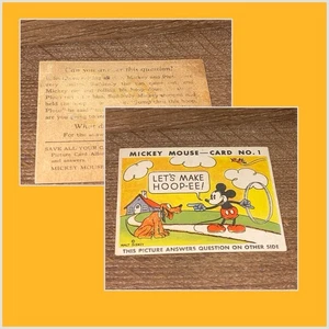 1935 MICKEY MOUSE #1 LET’S MAKE HOOP-EE! TYPE I GOOD COND. RARE EARLY DISNEY!!! - Bild 1 von 3