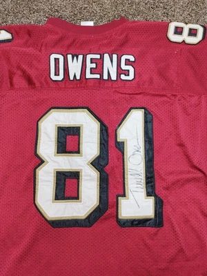 Camiseta deportiva autografiada de los San Francisco 49ers Terrell Owens talla 58 REEBOK Foto 1 de 4