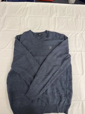 Suéter Beverly Hills Polo Club Para Hombres 2XL Azul Cuello en V Tejido Pullover Informal Foto 1 de 4