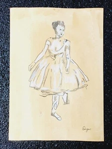 Edgar Degas Drawing (Handmade) Old paper Signed and Sealed - Picture 1 of 3