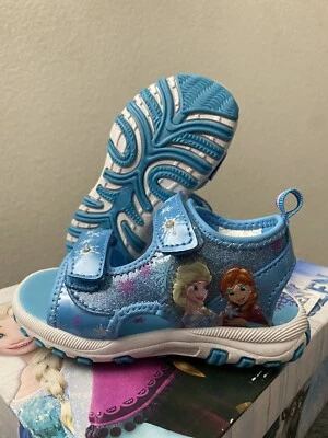 Sandalias de gancho y bucle con luces Disney Frozen para niñas pequeñas - talla 6 - nuevas en caja Foto 1 de 4