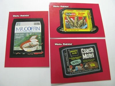 Wacky Packages Series 1 promo card set of 3 Sludge Pops Coach Motel Topps Cards - Image 1 of 2